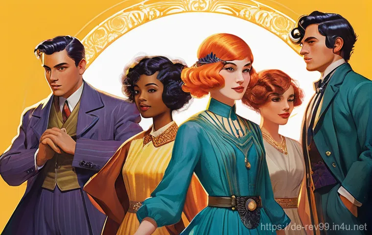 리버스 1999 세계관의 깊이 - **Prompt: Vertin, the Timekeeper, in a Melancholic 1920s Street Scene**
    "A full-body illustratio...