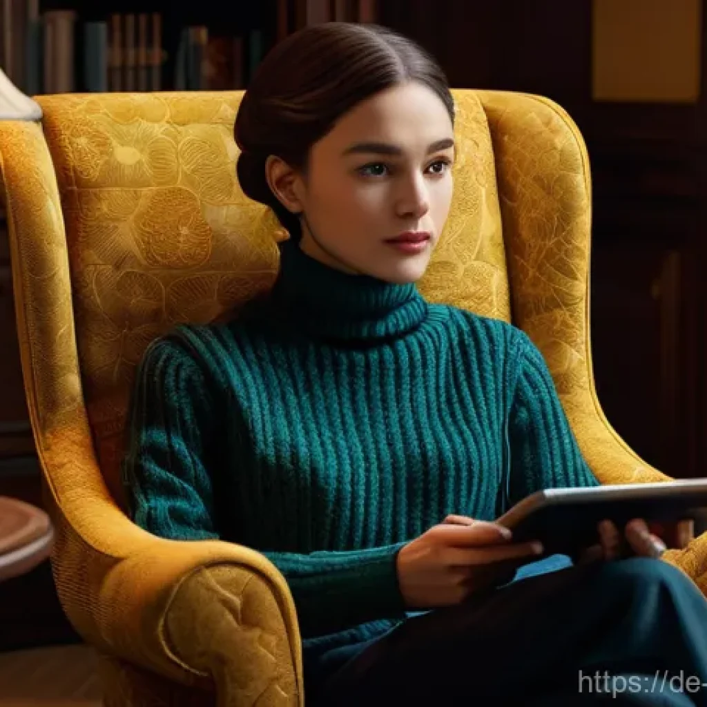 리버스 1999 공식 사이트 트래픽 - **Prompt:** "A young woman, with a thoughtful and slightly melancholic expression, is comfortably se...