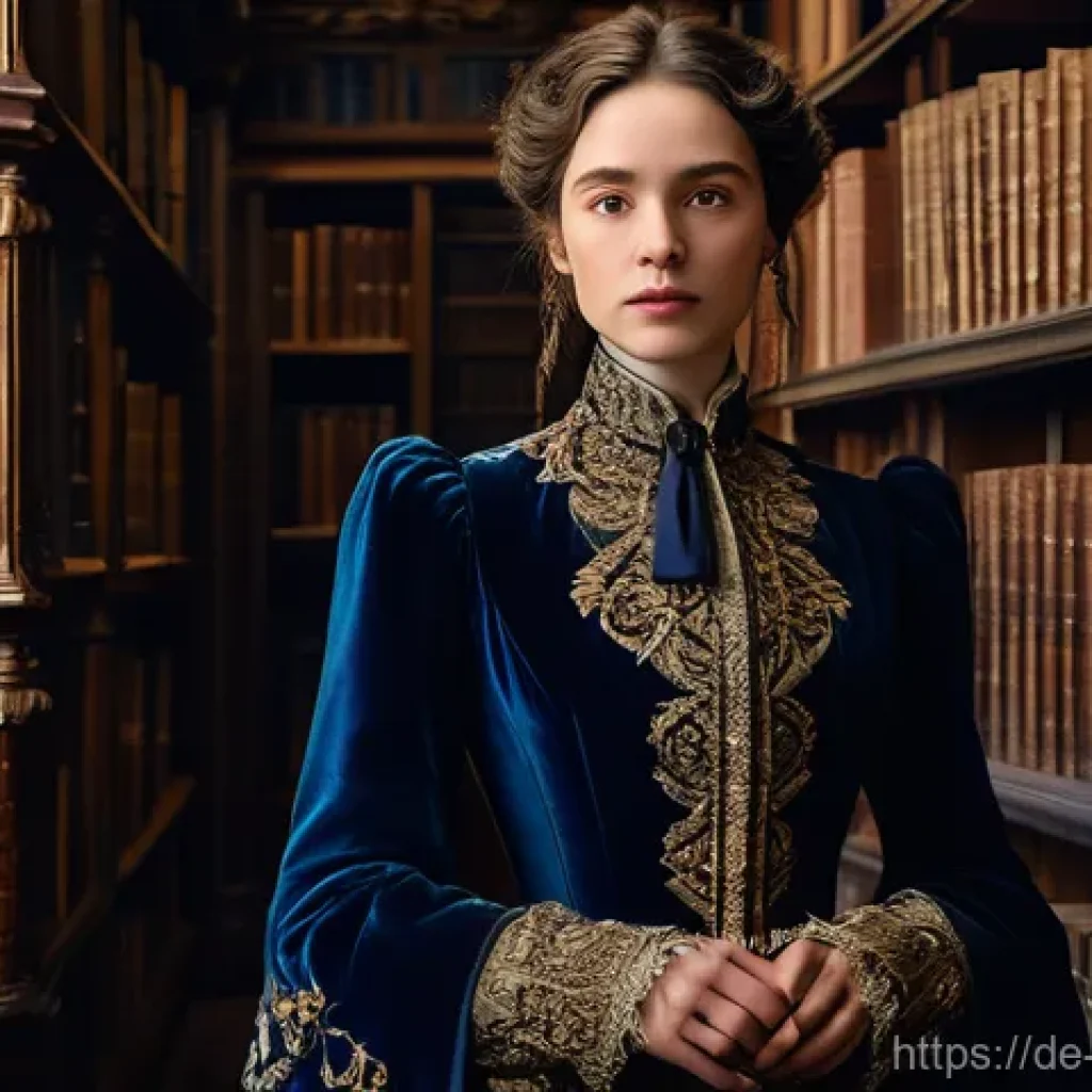 리버스 1999 공식 가이드북 다운로드 - **Prompt:** A female time-traveling Arcanist stands in a grand, decaying Victorian-era library, bath...