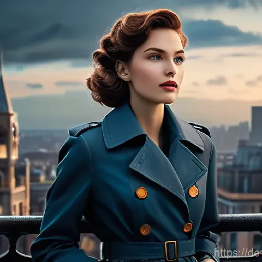 리버스 1999 팬덤의 성장 - **Retro-Futuristic Urban Vista with Timekeeper**
    A young, elegant woman (reminiscent of Vertin),...