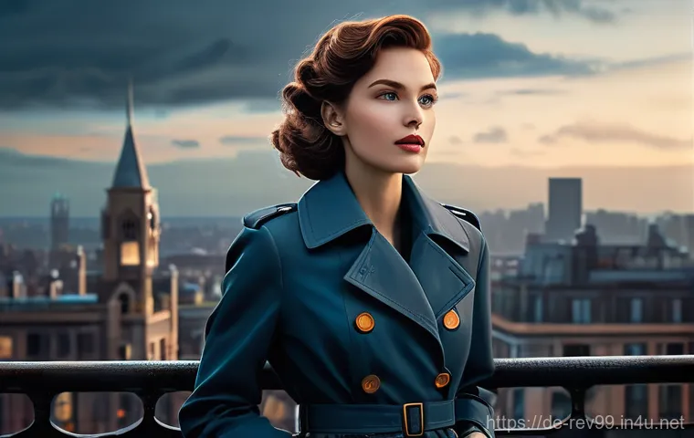 리버스 1999 팬덤의 성장 - **Retro-Futuristic Urban Vista with Timekeeper**
    A young, elegant woman (reminiscent of Vertin),...