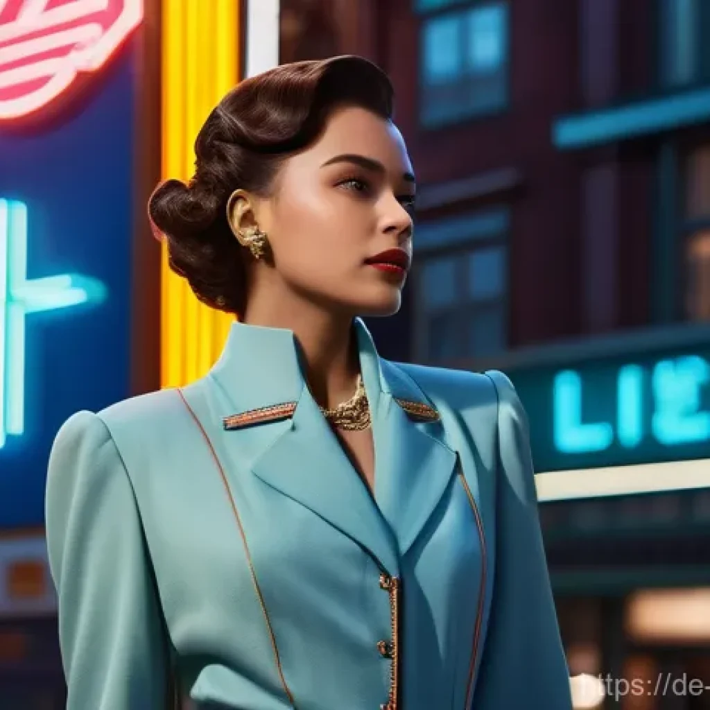 리버스 1999 유저가 제작한 모드 - **Prompt: "A stylish female Arcanist from 'Reverse: 1999' stands confidently in a retro-futuristic c...