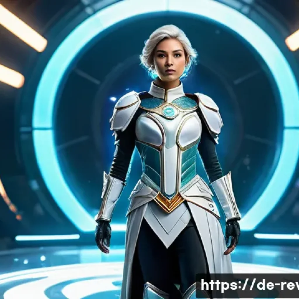 리버스 1999 전설 장비 획득법 - A dynamic, full-body shot of a female Arcanist, inspired by characters like Lilya or Centurion from ...