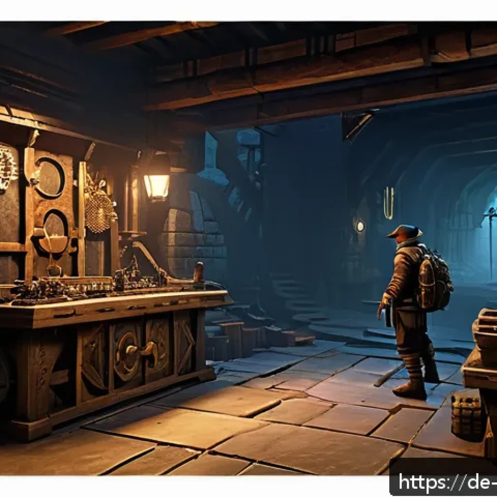 리버스 1999 신규 업데이트 사전 정보 - A dynamic fantasy game environment featuring a skilled adventurer interacting with complex mechanica...