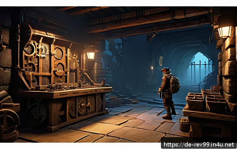 리버스 1999 신규 업데이트 사전 정보 - A dynamic fantasy game environment featuring a skilled adventurer interacting with complex mechanica...