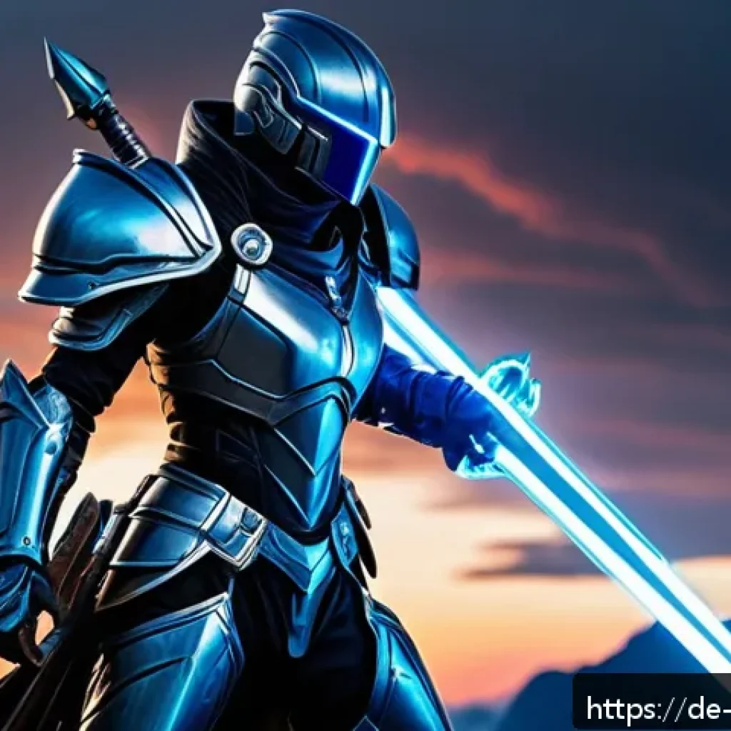리버스 1999 최고의 아이템 세팅 - A dynamic fantasy warrior character in sleek, futuristic armor wielding dual blades named "Blitzklin...