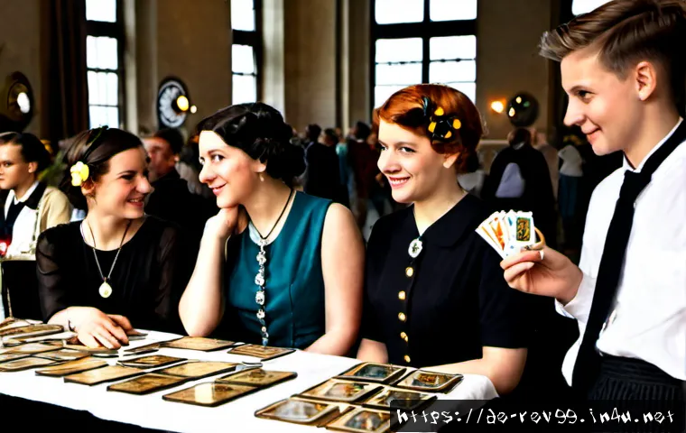 리버스 1999 팬덤의 문화적 영향 - Photorealistic candid scene at a German fan convention in Berlin, diverse young adult friends wearin...